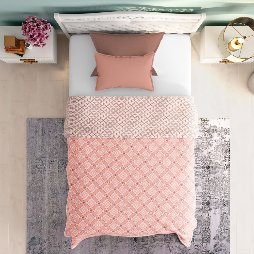 All Season Dohar | Single(90x56 Inch) | 110 GSM | 100% Cotton | Reversible Design | AC Blanket | Mika Orange